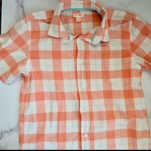 Big kid boys youth plaid xl 16 sherbert short sleeve collared dress shirt spring